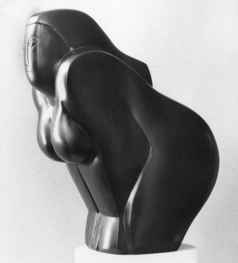 Bending figure — black stone